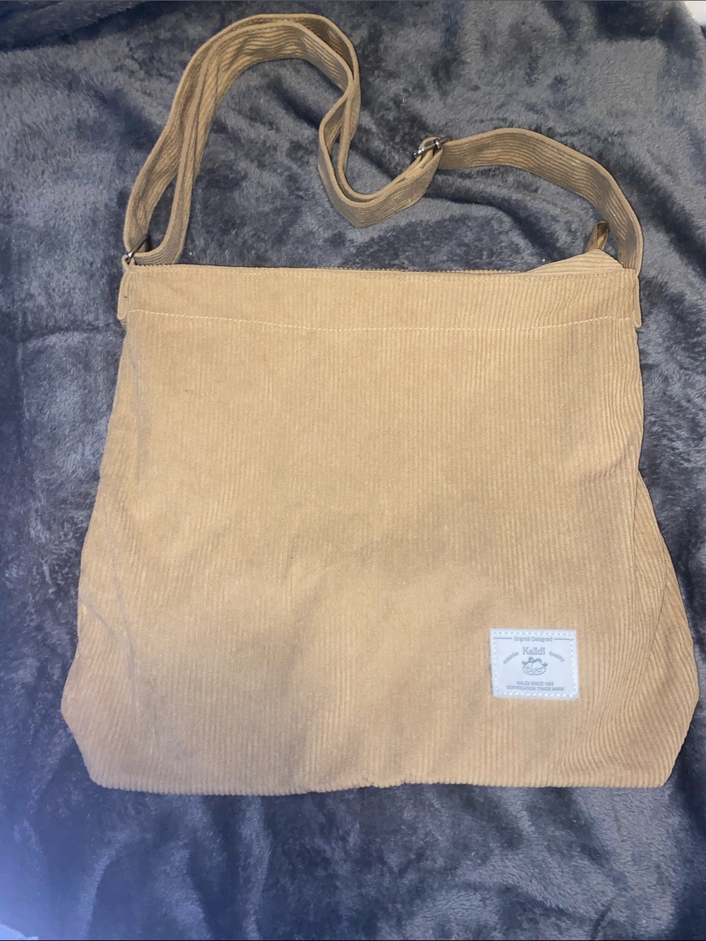 Kalidi Corduroy Crossbody Bag in Tan